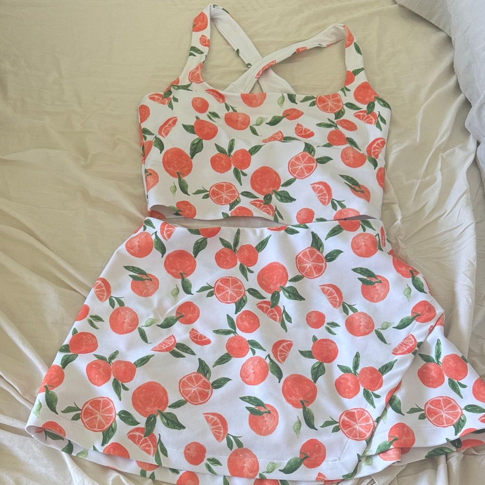 Abercrombie & Fitch Citrus Print Tank Top and Skirt Set